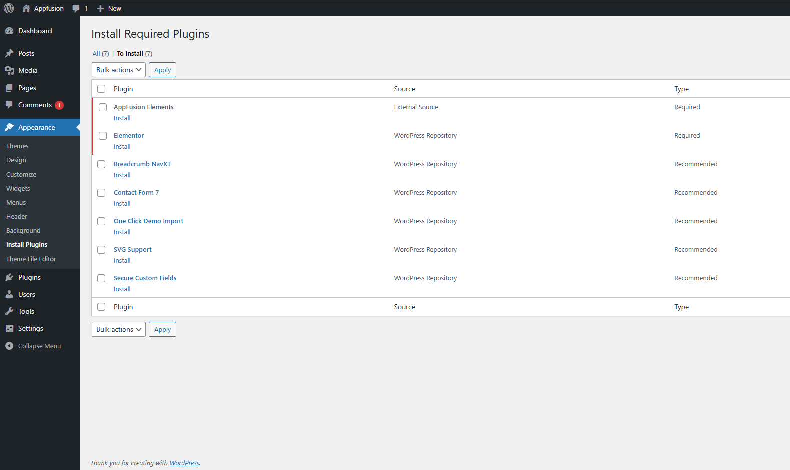 Install Plugins