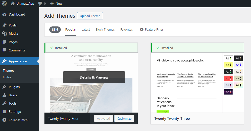 Upload AppFusion Theme